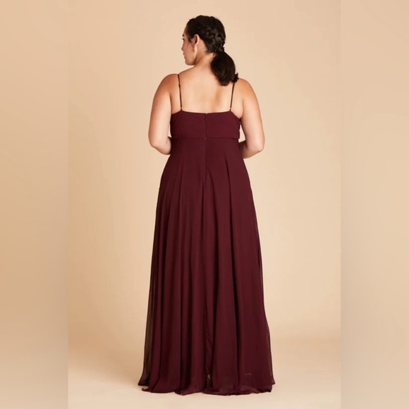 New NWT Birdy Grey “Kaia” Chiffon Gown Maxi Dress Cabernet Burgundy Wine Red - Picture 3 of 13